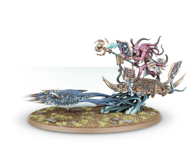 WARHAMMER AOS Disciples of Tzeentch: Fateskimmer, Herald of Tzeentch on Burning Chariot-1585552083.png