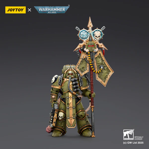 (JOYTOY) Death Guard Plague Marine lcon bearer with Boltgun and Plague knife-1765442282-5KxCj.webp